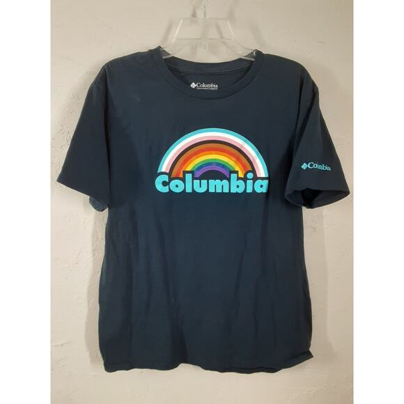 Columbia Sportswear Company T-Shirt Mens Size L Large Rainbow Black - Picture 1 of 7